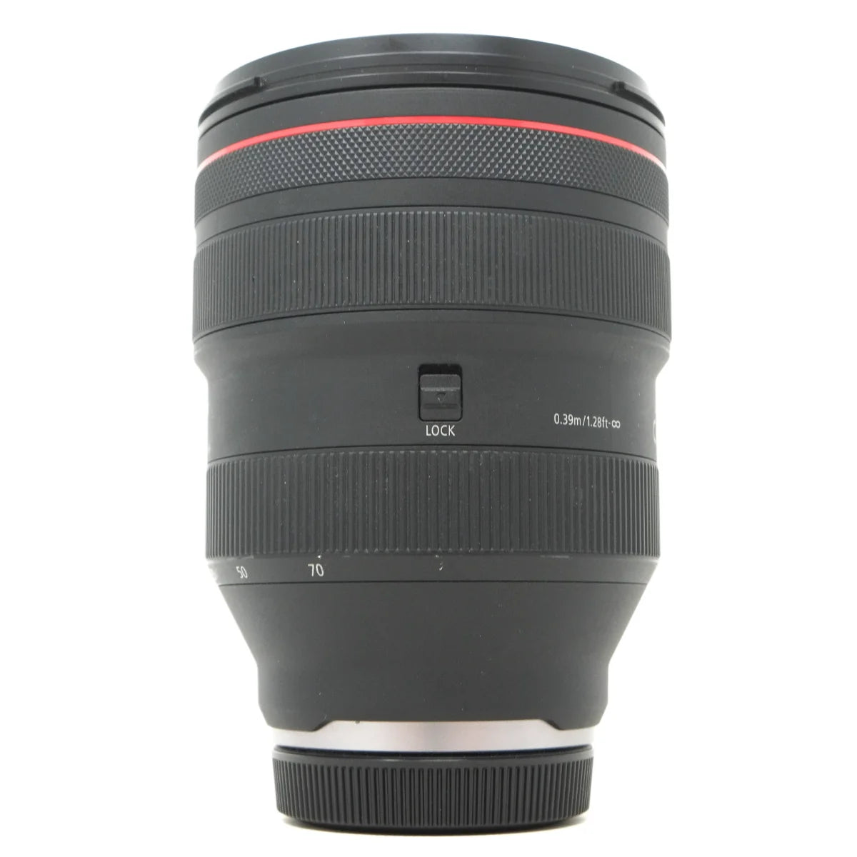 Used Canon RF 28-70mm F2 L USM lens - side angle 