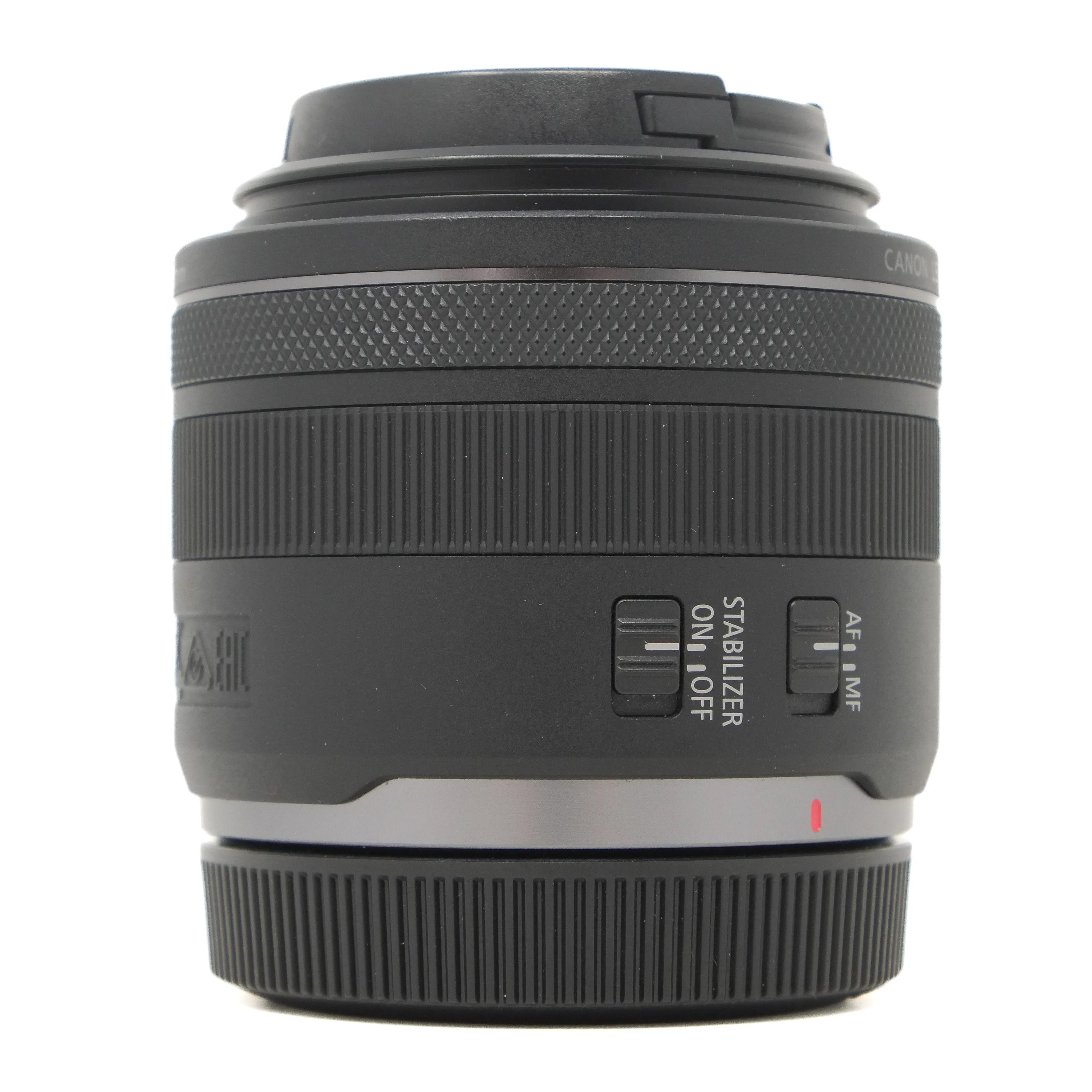 Used Canon RF 35mm f1.8 Macro IS STM Lens - side angle 