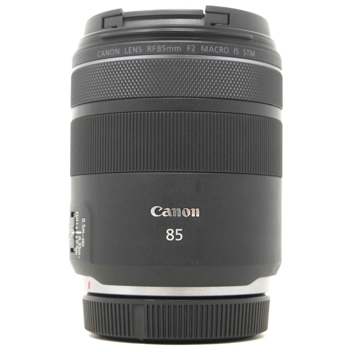 Used Canon RF 85mm F2 IS STM Lens - front angle 