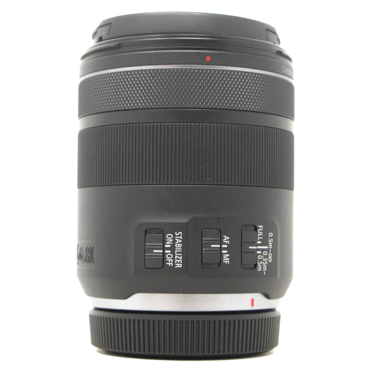 Used Canon RF 85mm F2 IS STM Lens - side angle 