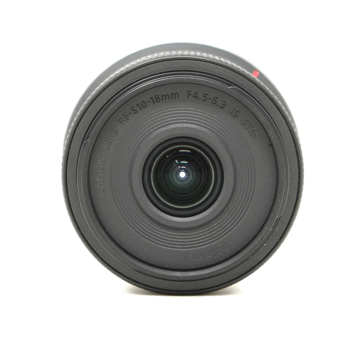 Used Canon RF-S 10-18mm F4.5-6.3 IS STM Lens - top angle 