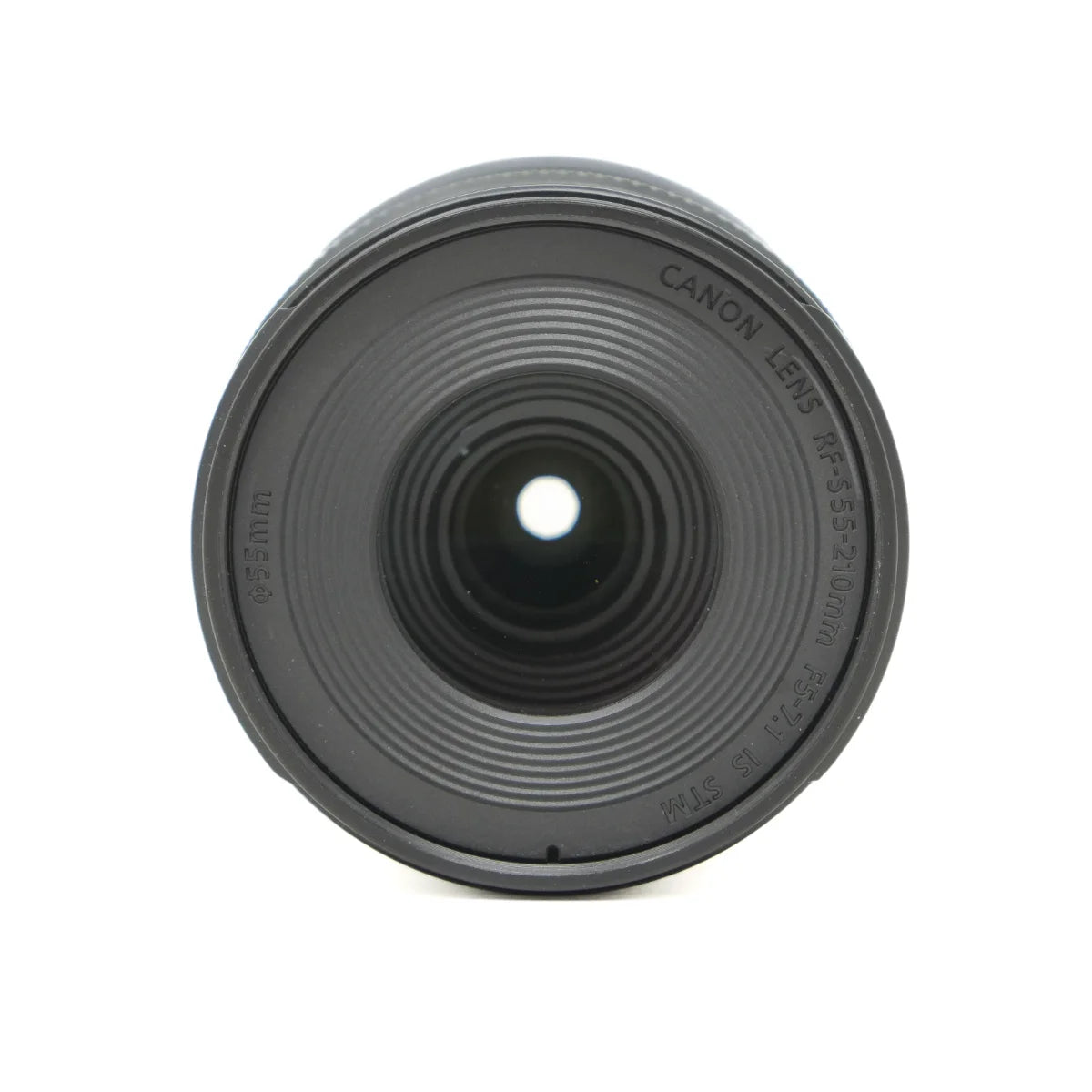 Used Canon RF-S 55-210mm F5-7.1 IS STM lens - top angle 
