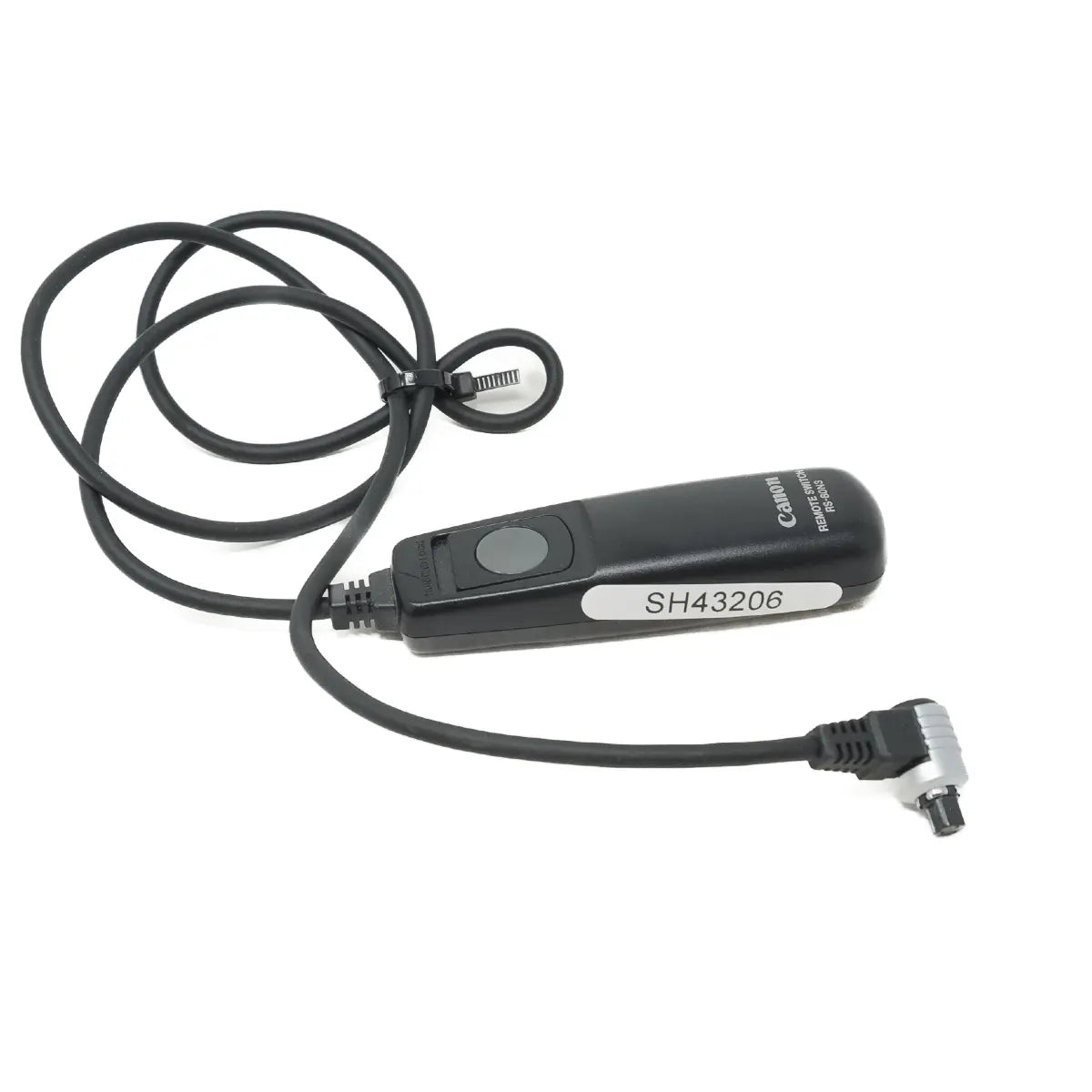 Camera remote control with cable on a white background