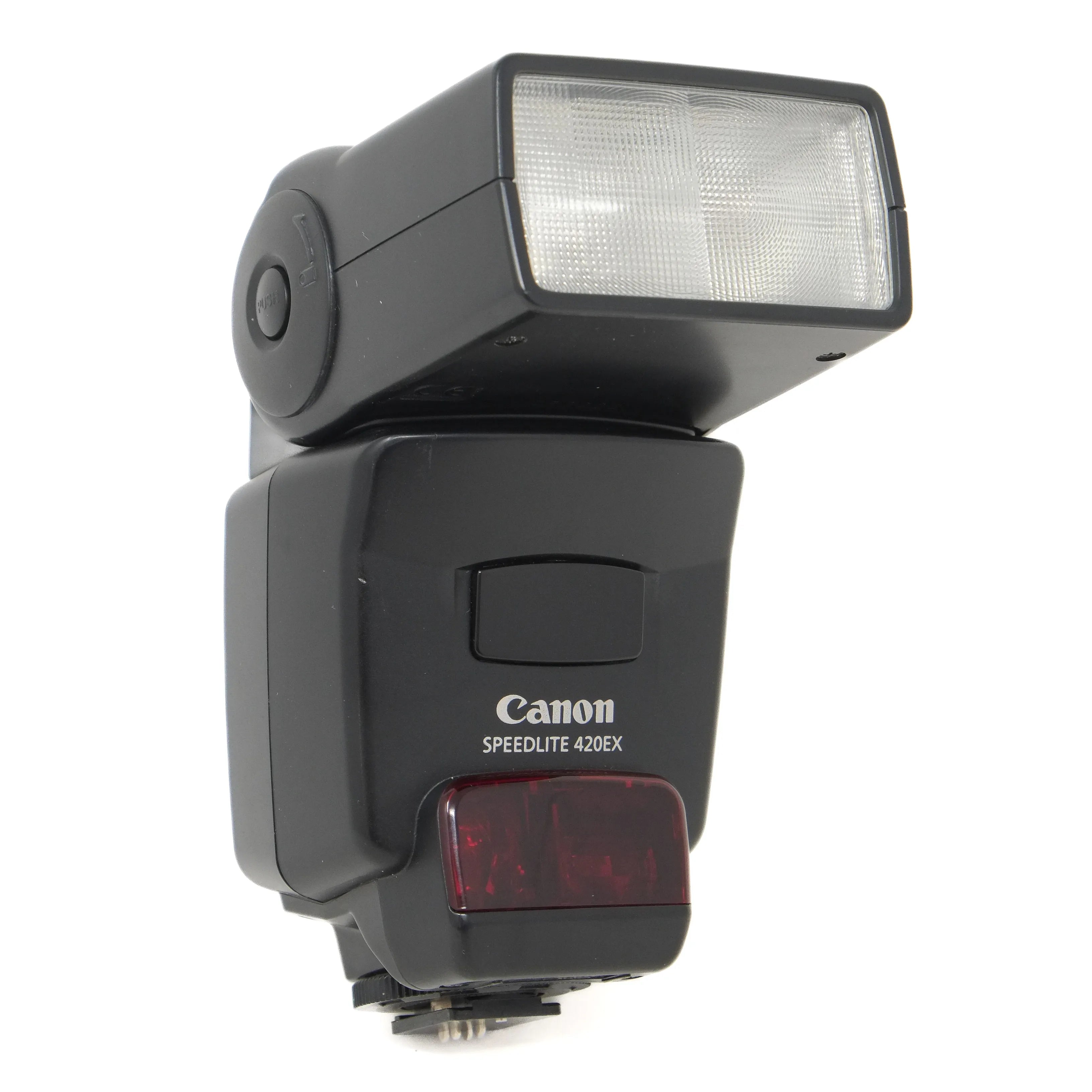 Canon Speedlite 420EX camera flash on a white background