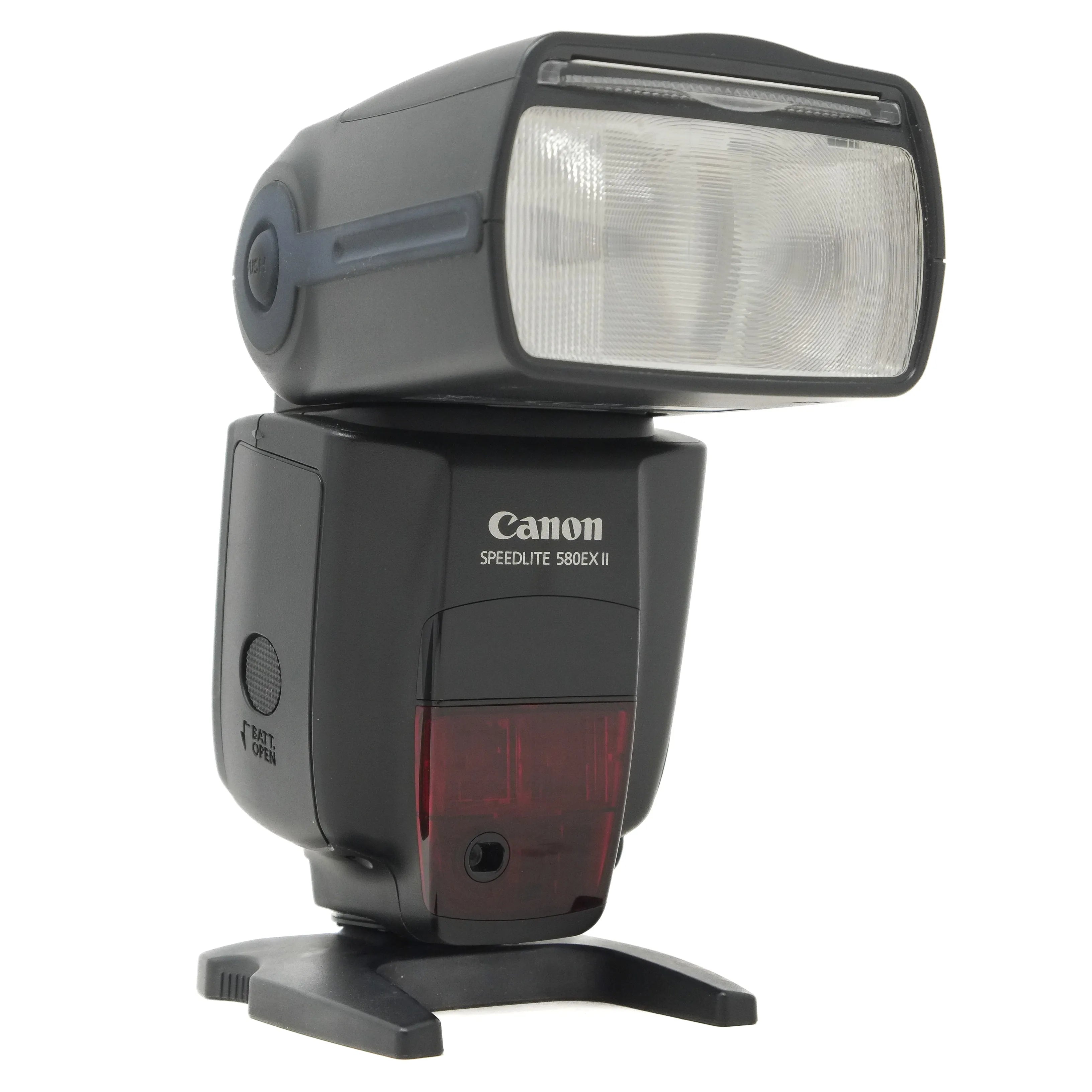 Canon camera flash on a white background