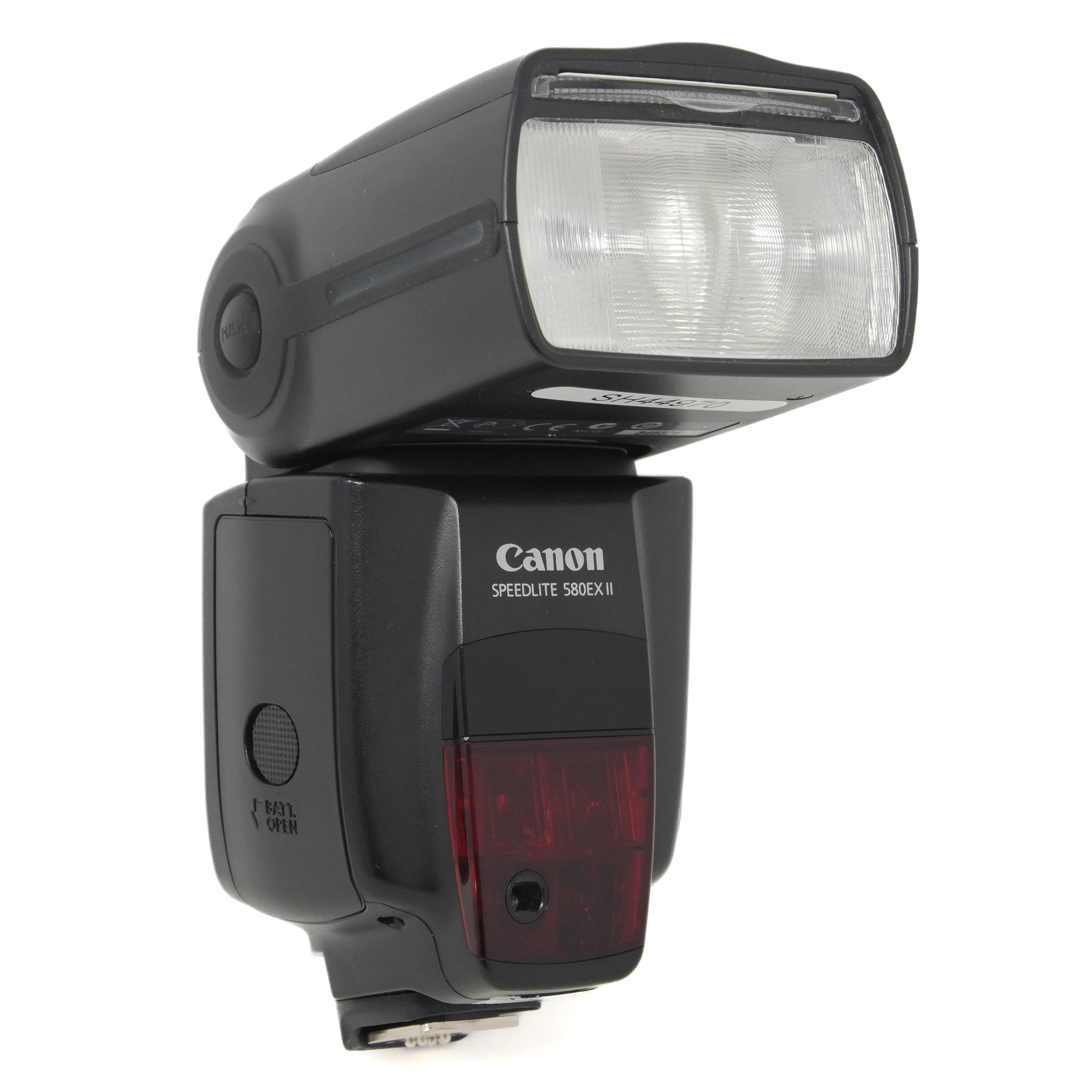 Canon camera flash on a white background