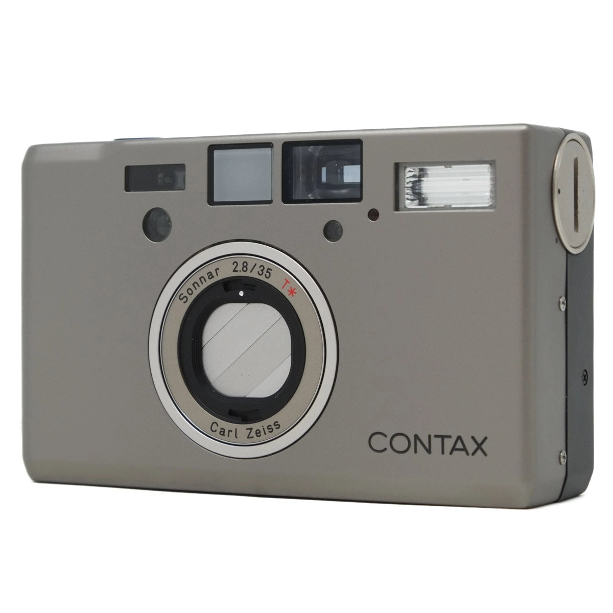 Used Contax T3 Compact 35mm Film Camera - Case - Front angle 