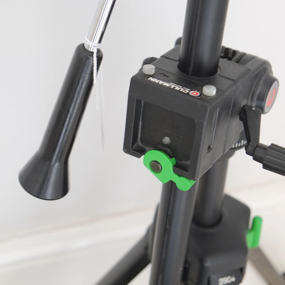 Used Cullman 2904 multifunction tripod with extra bar and head - side angle 