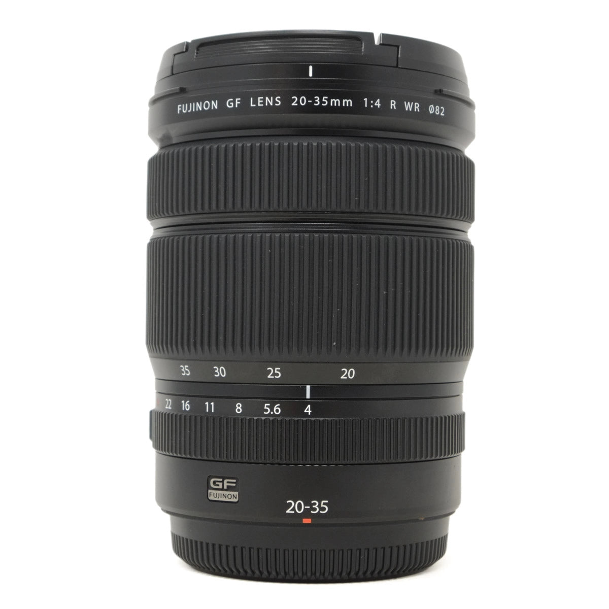 Camera lens with 'Fujifilm' branding on a white background