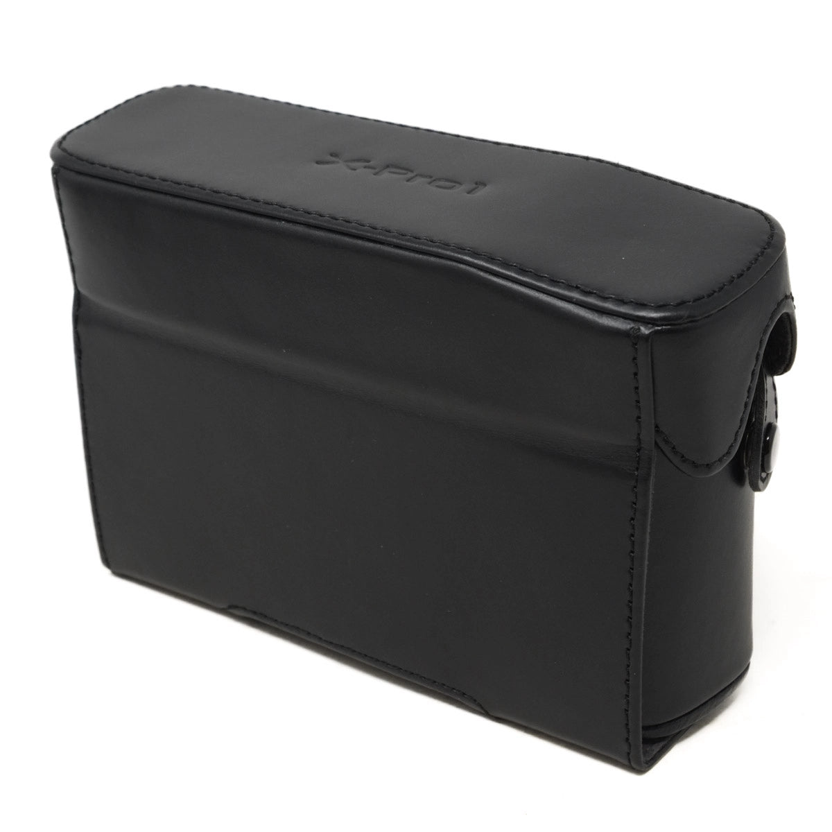 Black leather pouch with a brand logo on a white background