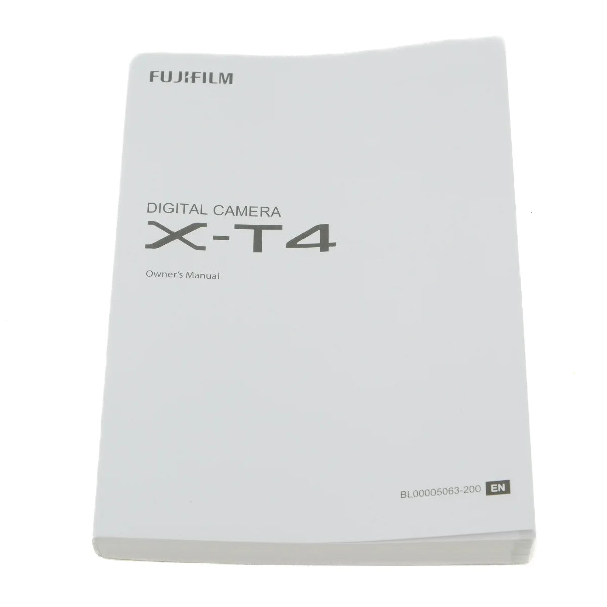 Fujifilm Digital Camera X-T4 Owner's Manual book cover shown on a plain white background.