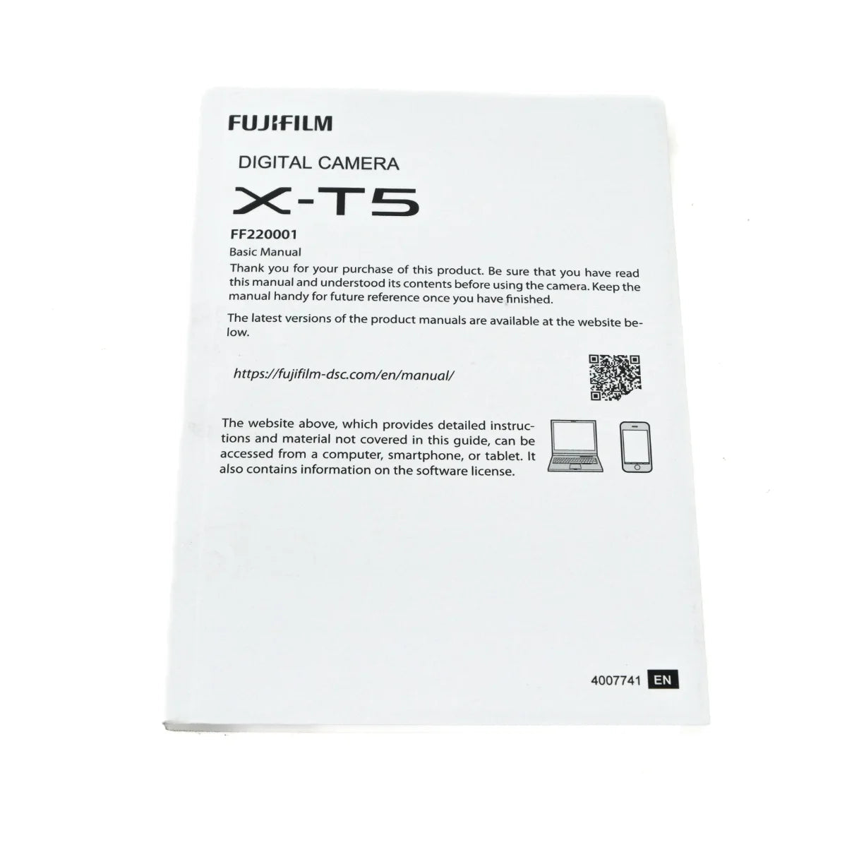 Used Fujifilm X-T5 Mirrorless Camera - instructions 