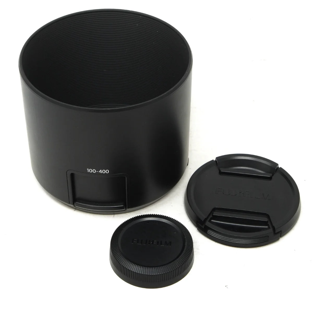 Used Fujifilm XF 100-400mm F4.5-5.6 R LM OIS WR Lens - lens hood and caps