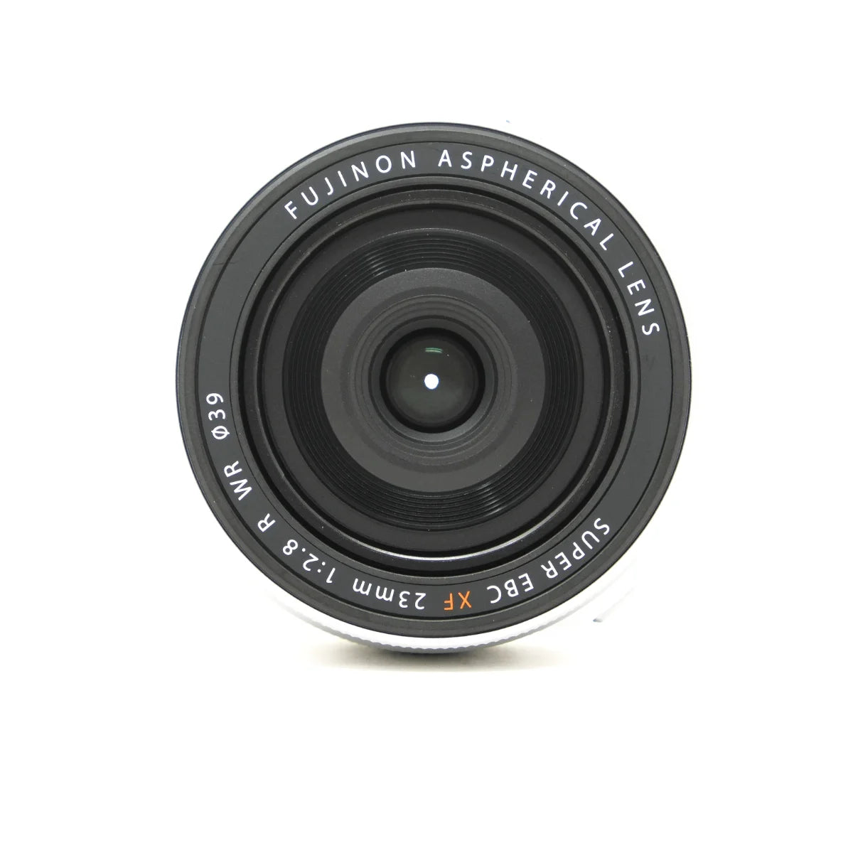 Used Fujifilm XF 23mm F2.8 R WR prime lens - top angle