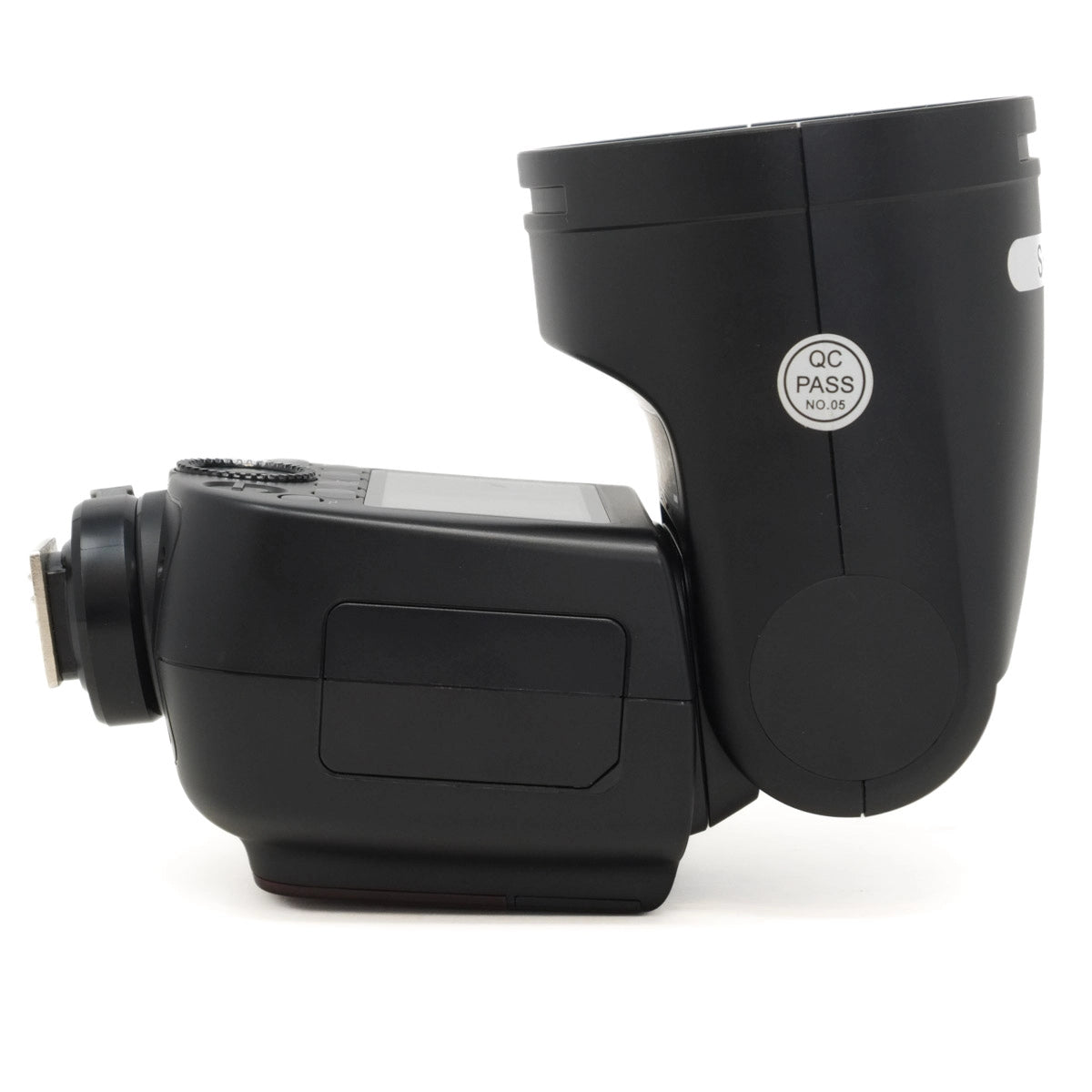 Used Godox V1 C Fully TTL rechargeable flash unit for Canon Rf - side angle 