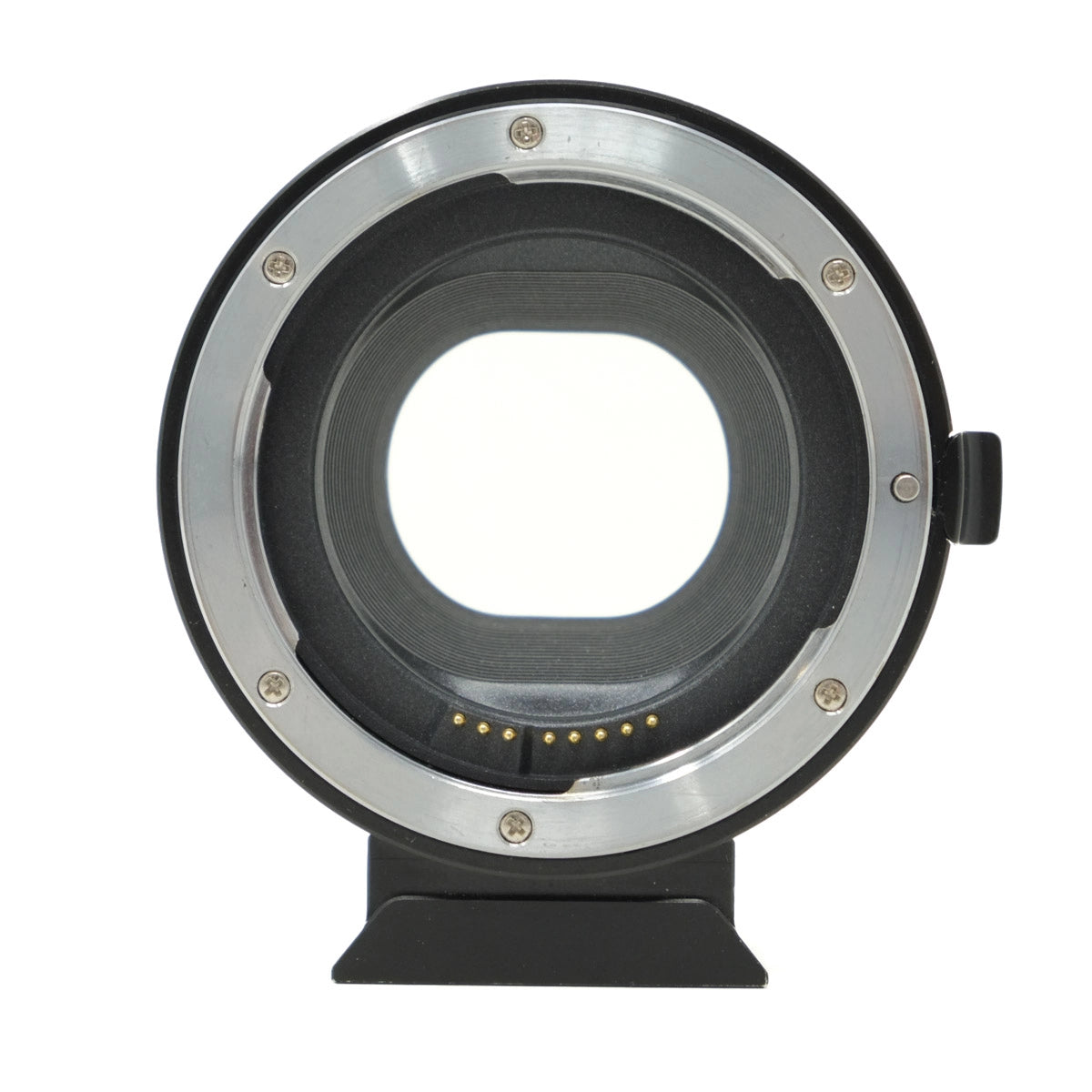 Camera lens adapter on a white background