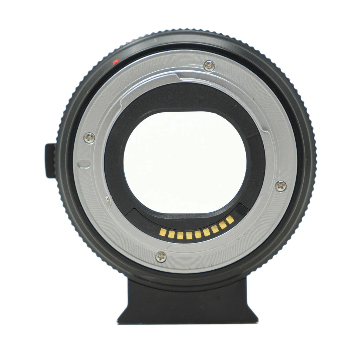 Camera lens adapter on a white background
