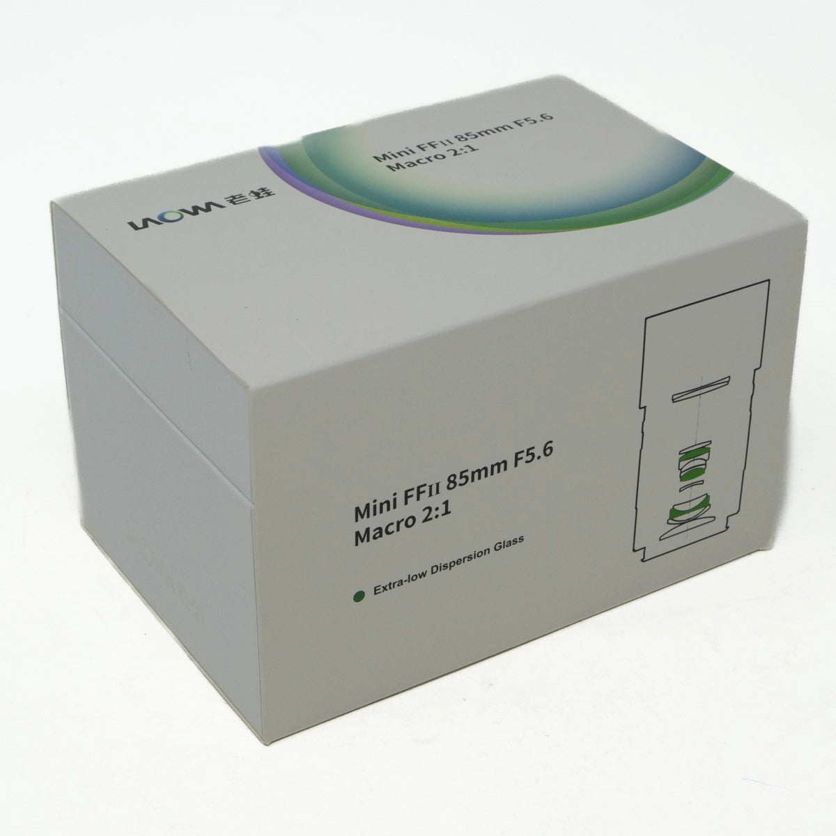 White product packaging box with text and graphics on a white background