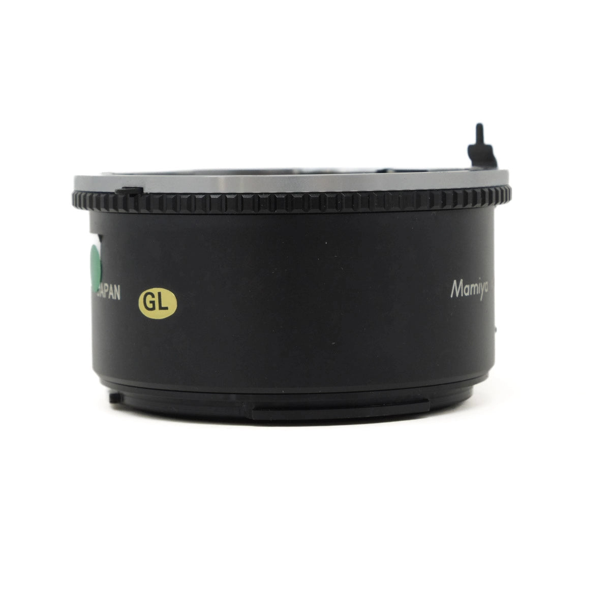 Mamiya m645 camera extension tube on a white background