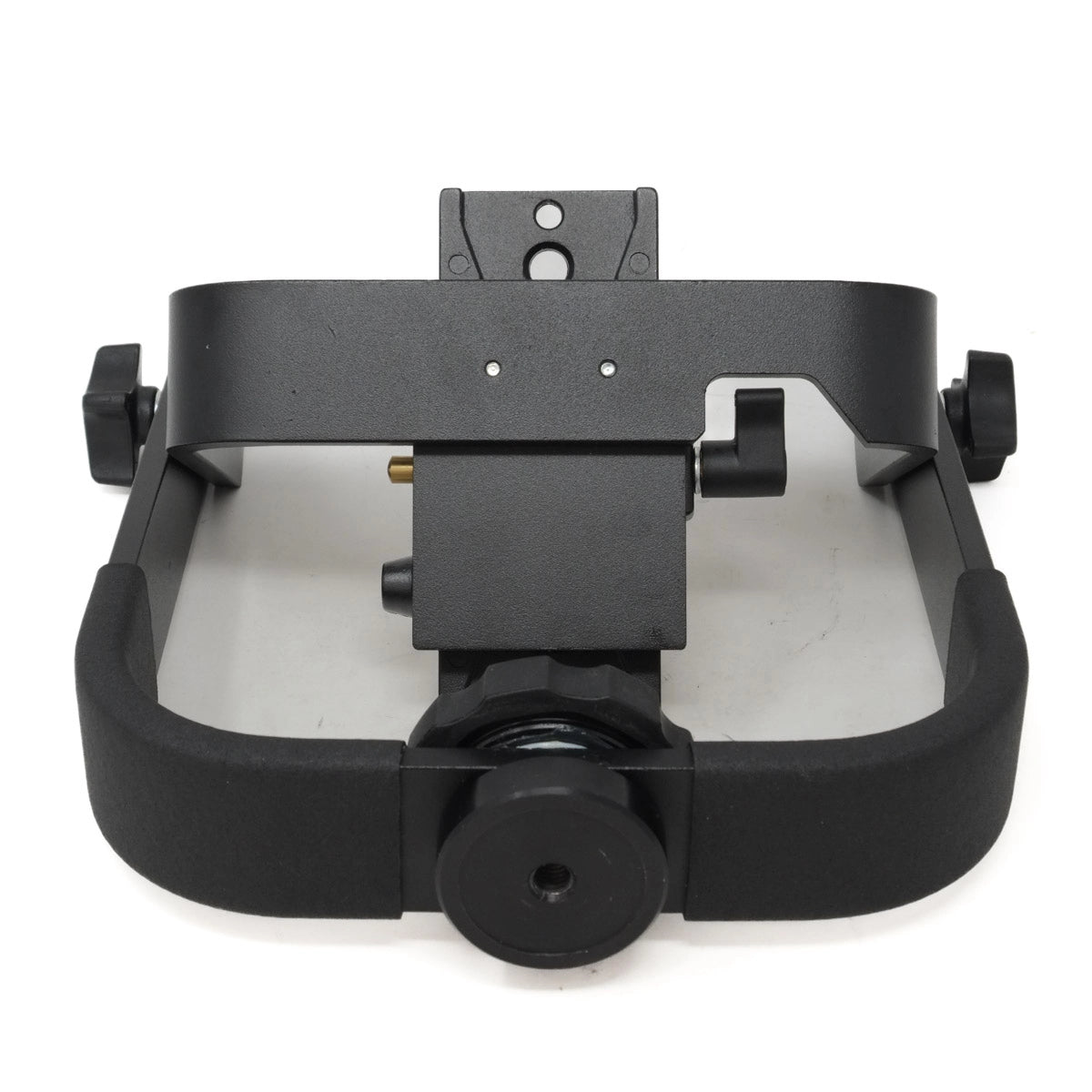 Black metal bracket on a white background