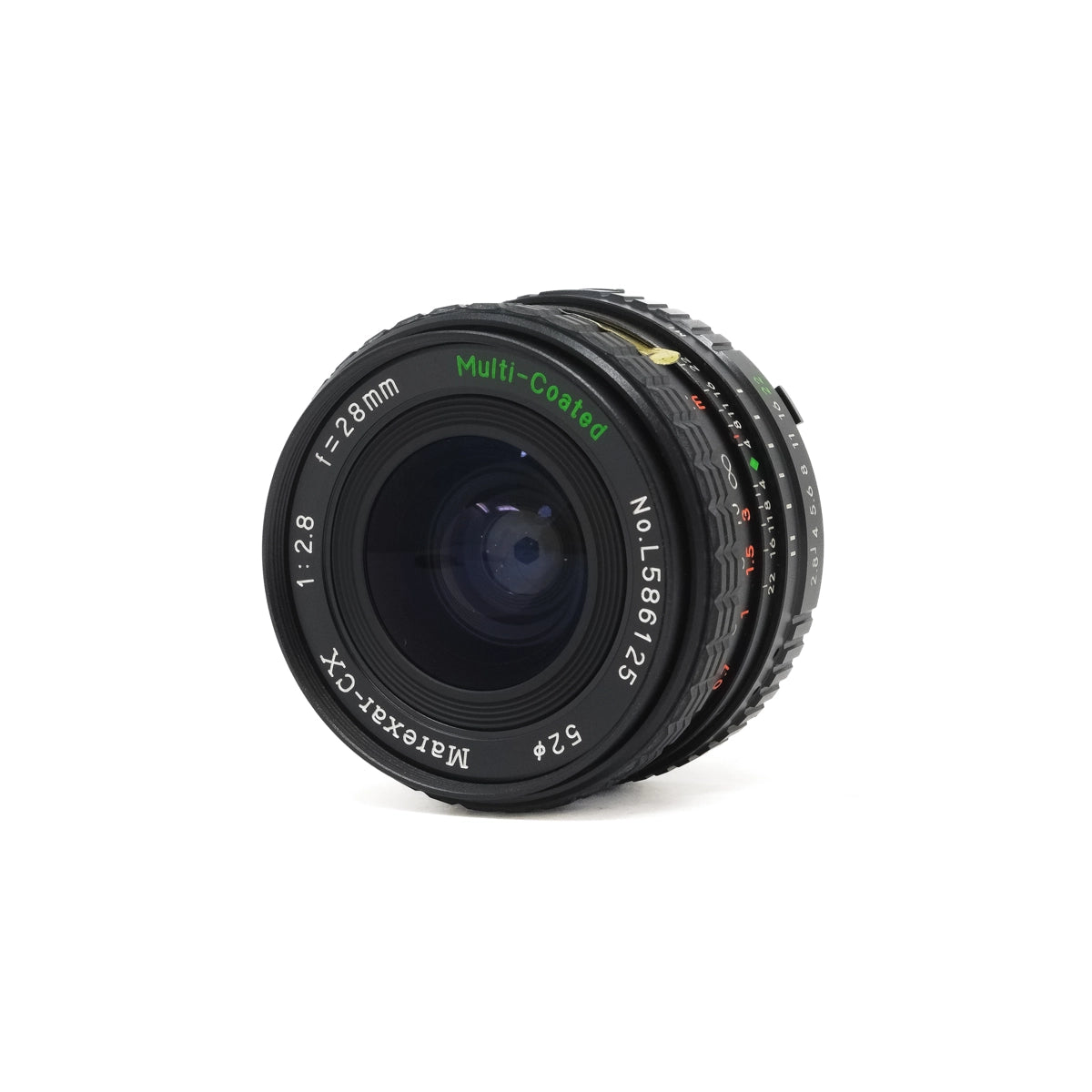 Used Marexar-CX 28mm F2.8 - Minolta Fit - Top angle 