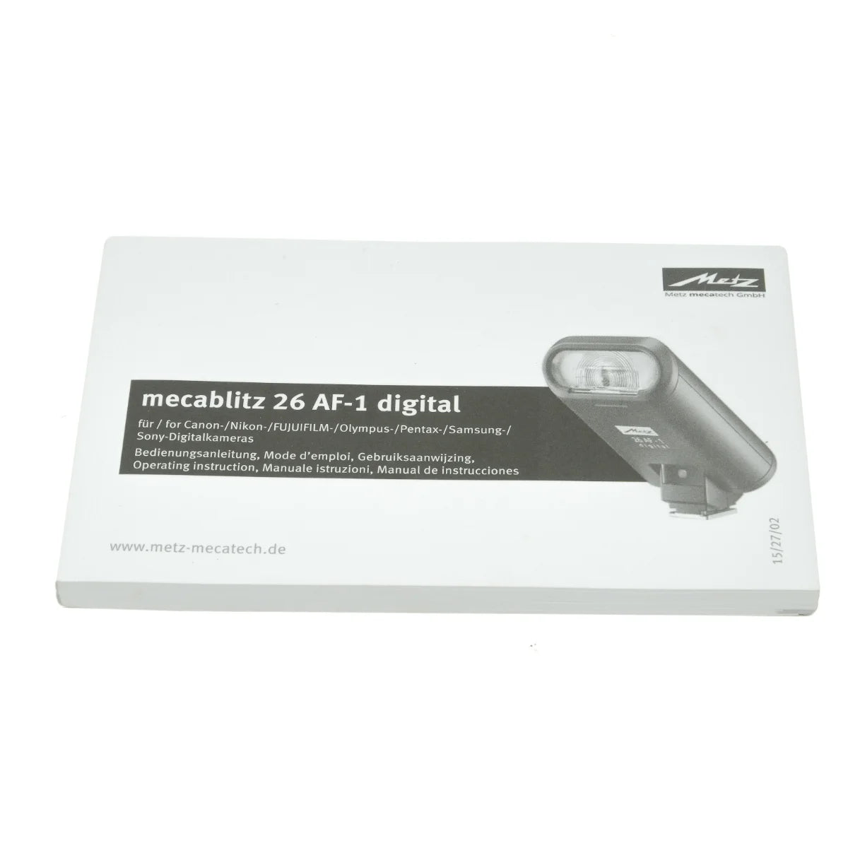 Used Metz compact flash 26 AF-1 for Fujifilm cameras - instructions 