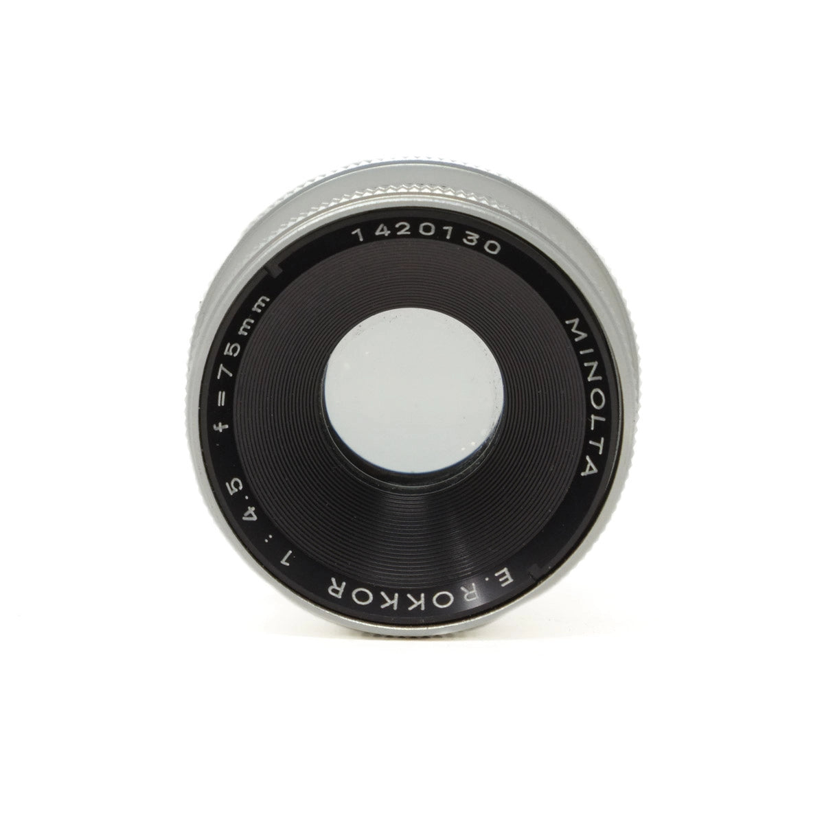 Minolta camera lens on a white background