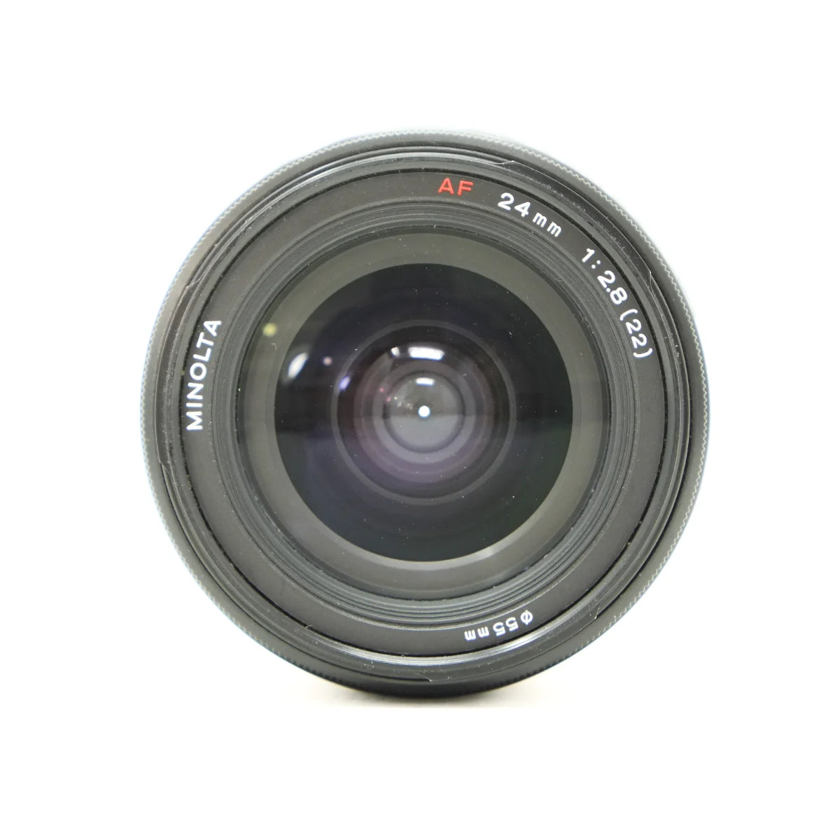 Used Minolta AF 24mm F2.8 Wide angle lens for Sony A mount - top angle 