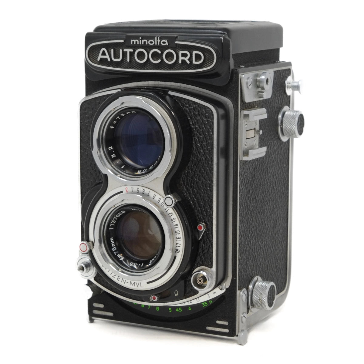 Vintage Minolta Autocord camera on a white background