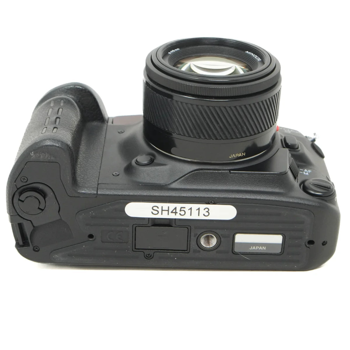 Used Minolta Dynax 9 Pro Film camera with 50mm F1.4 lens - bottom angle 