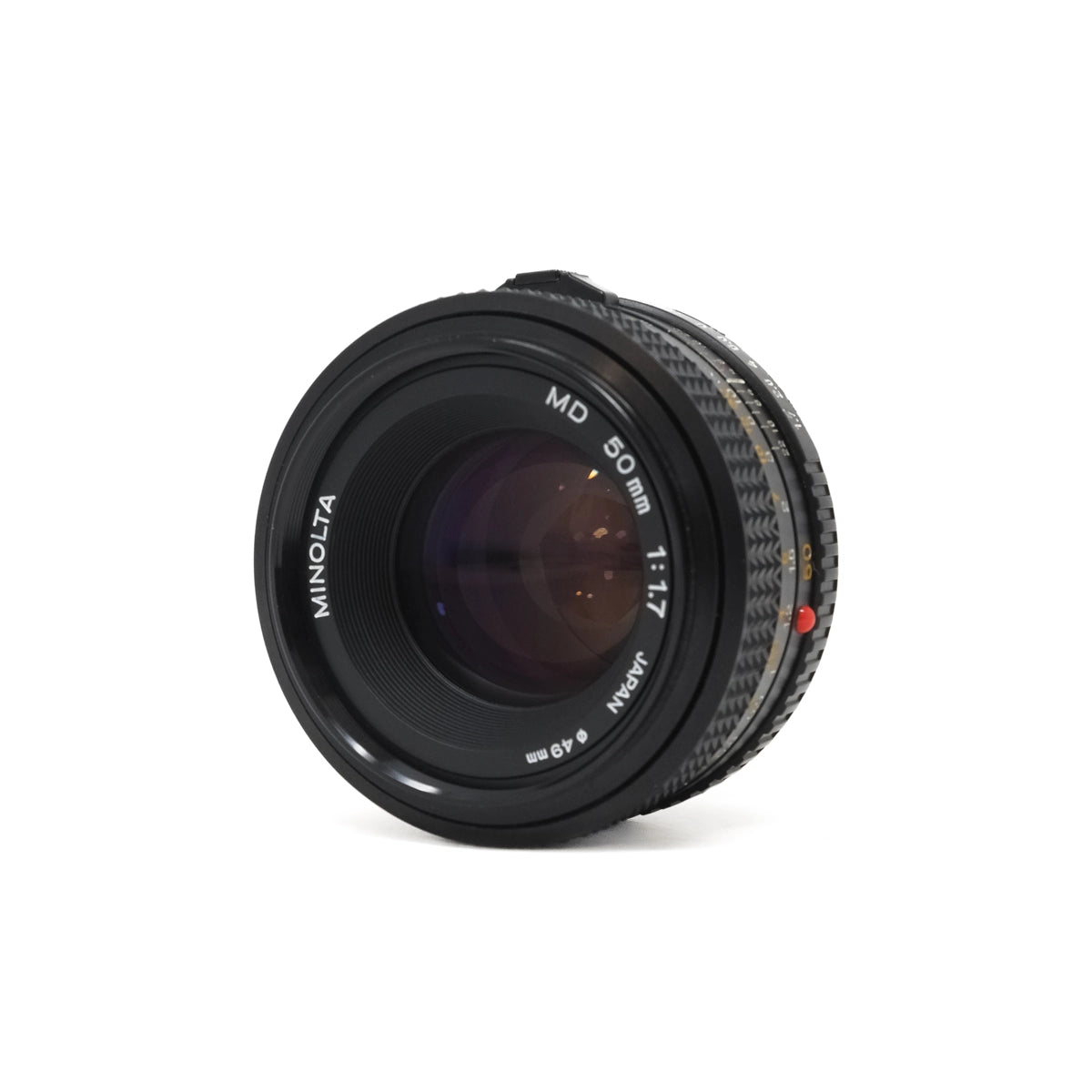 Used Minolta MD 50mm F1.7 Lens - Top angle 