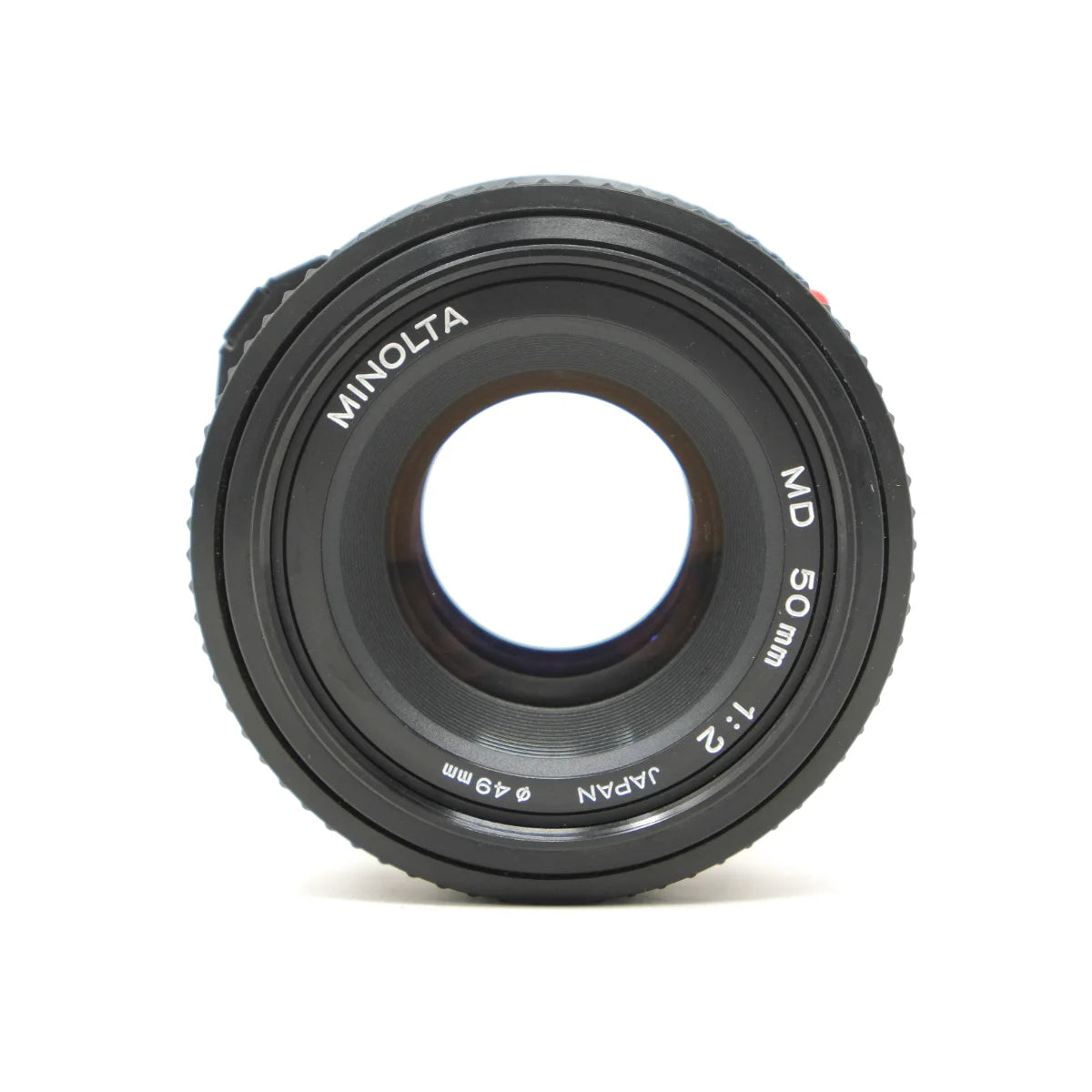 Used Minolta XE-5 film camera with 50mm F2 - top angle 