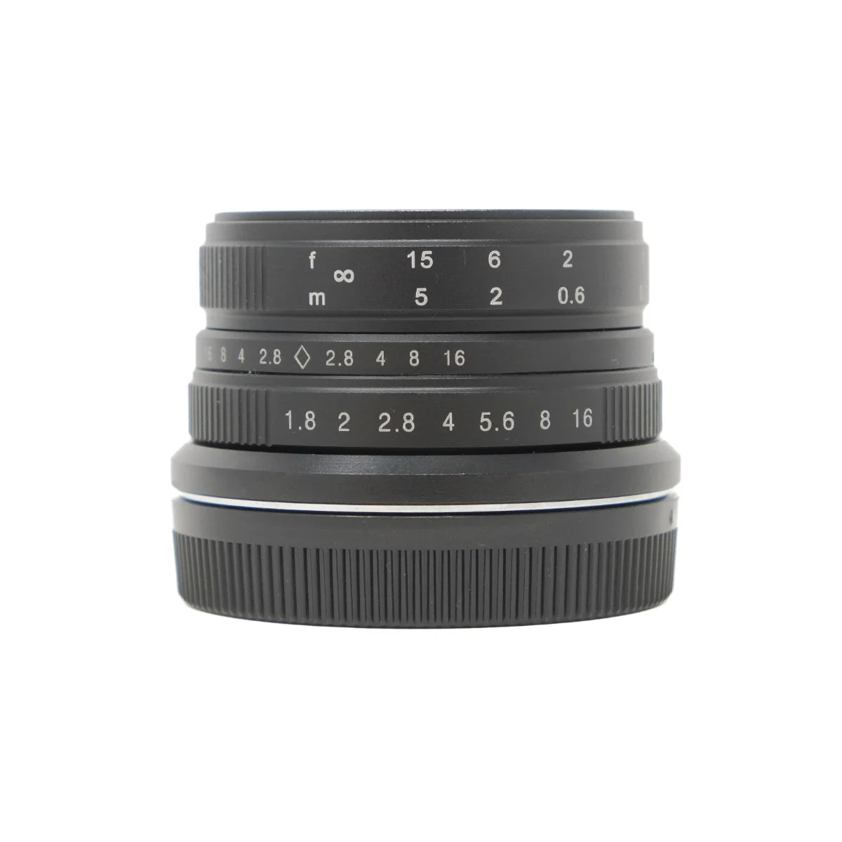Used Neewer 25mm F1.8 lens in Canon EF-M - front angle 