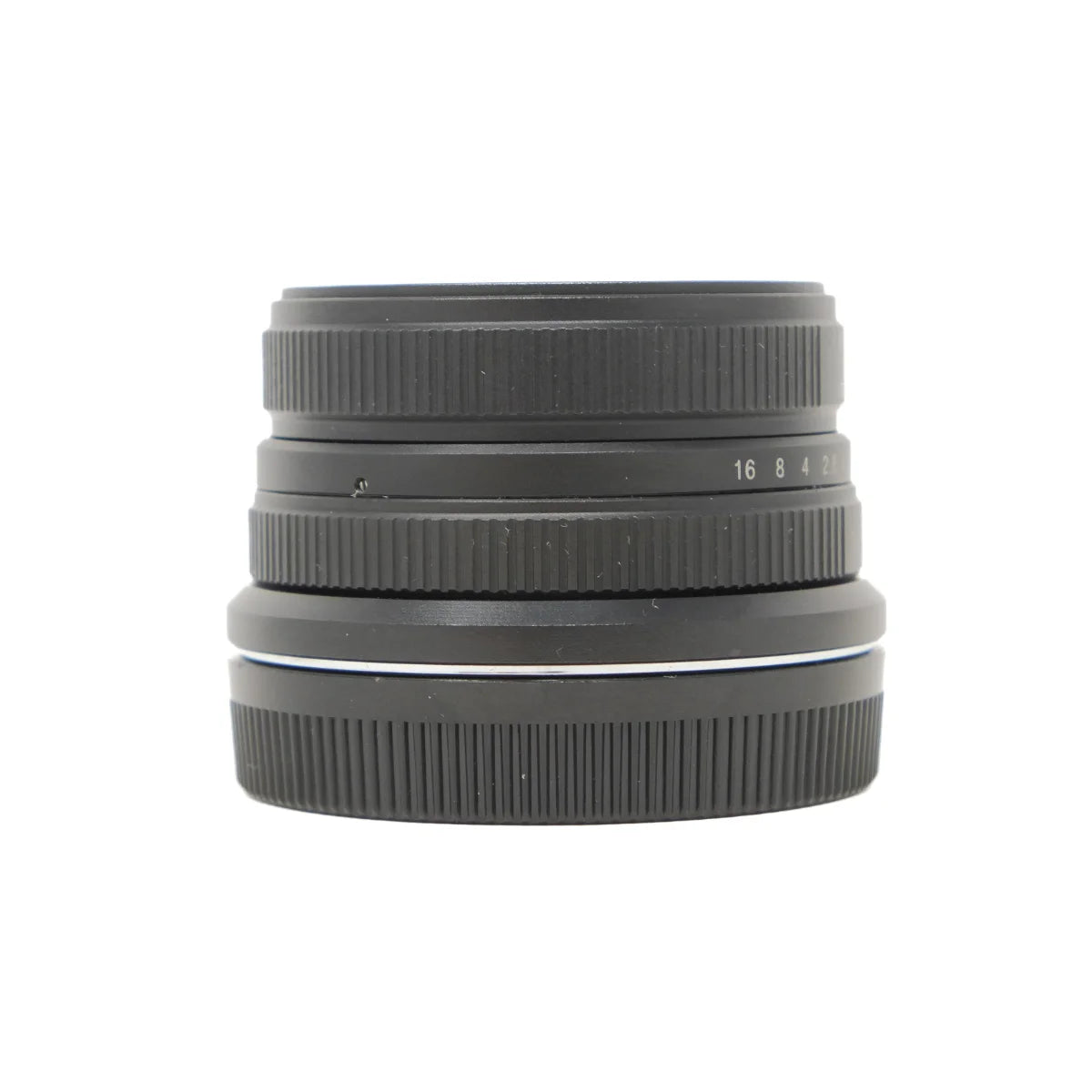 Used Neewer 25mm F1.8 lens in Canon EF-M - side angle 