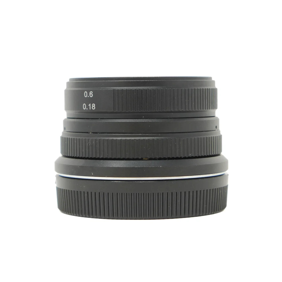 Used Neewer 25mm F1.8 lens in Canon EF-M - side angle 