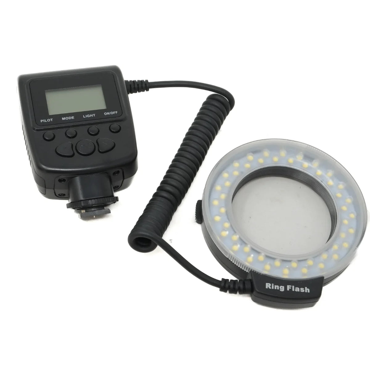 Used Neewer RF550 Macro LED Ring Flash Universal fit - front angle 