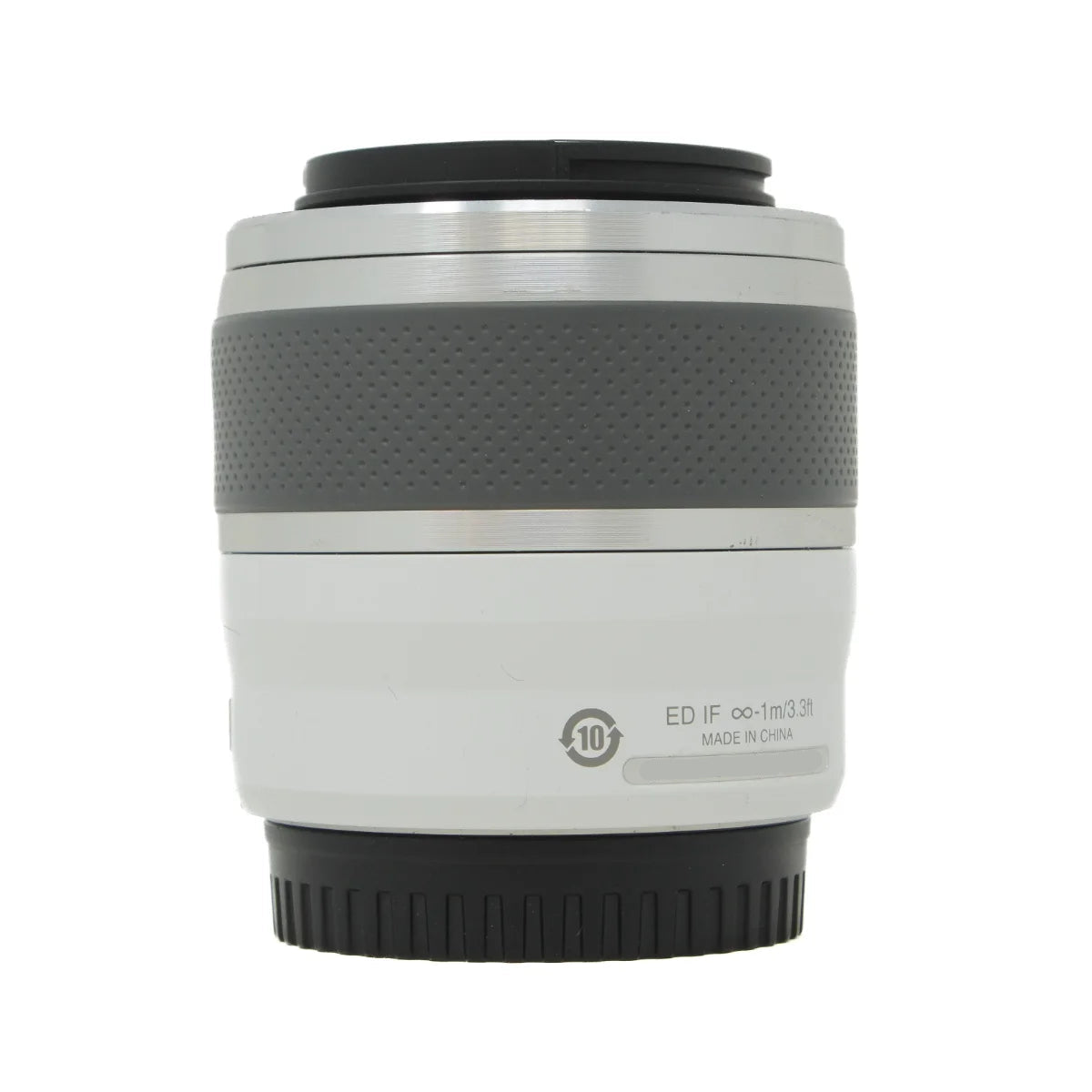 Used Nikon 1 Series Nikkor 30-110mm F3.8-5.6 VR Lens in White - side angle 