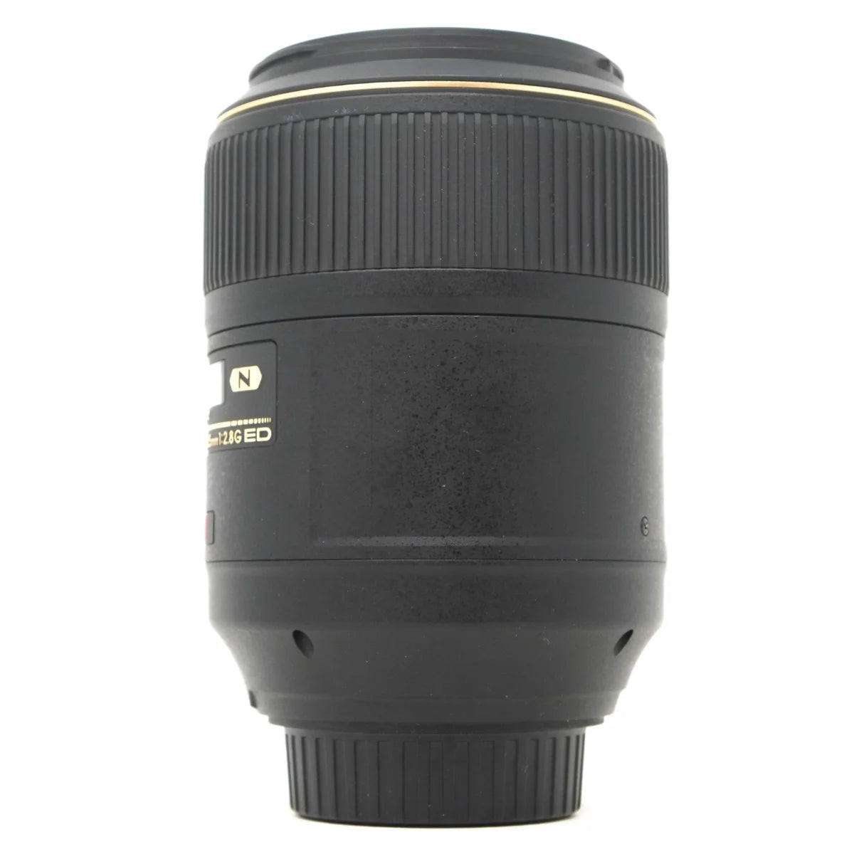 Used Nikon 105mm F2.8G ED VR Micro Nikkor Lens - side angle 