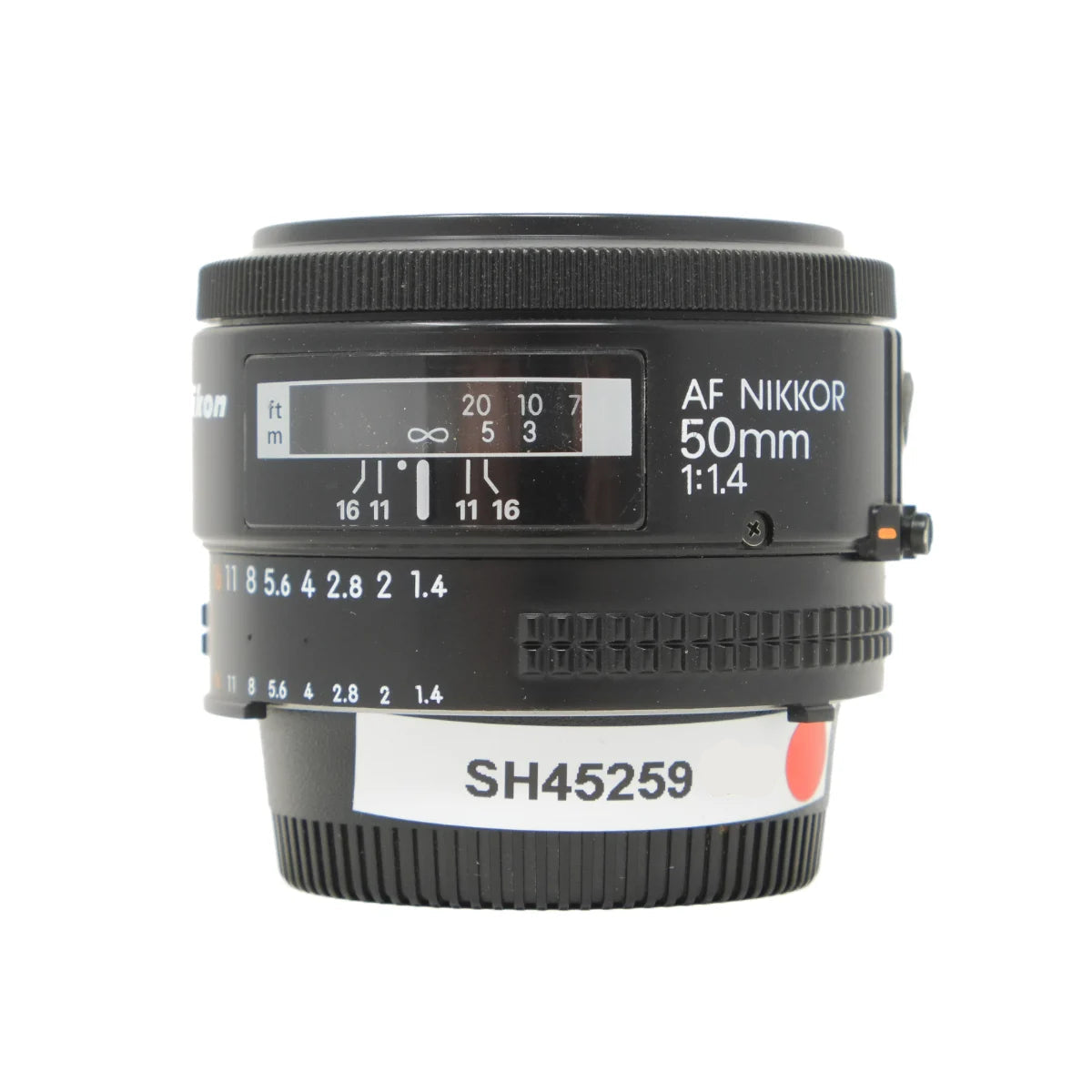 Used Nikon AF 50mm f1.4 (D) Lens - front angle 