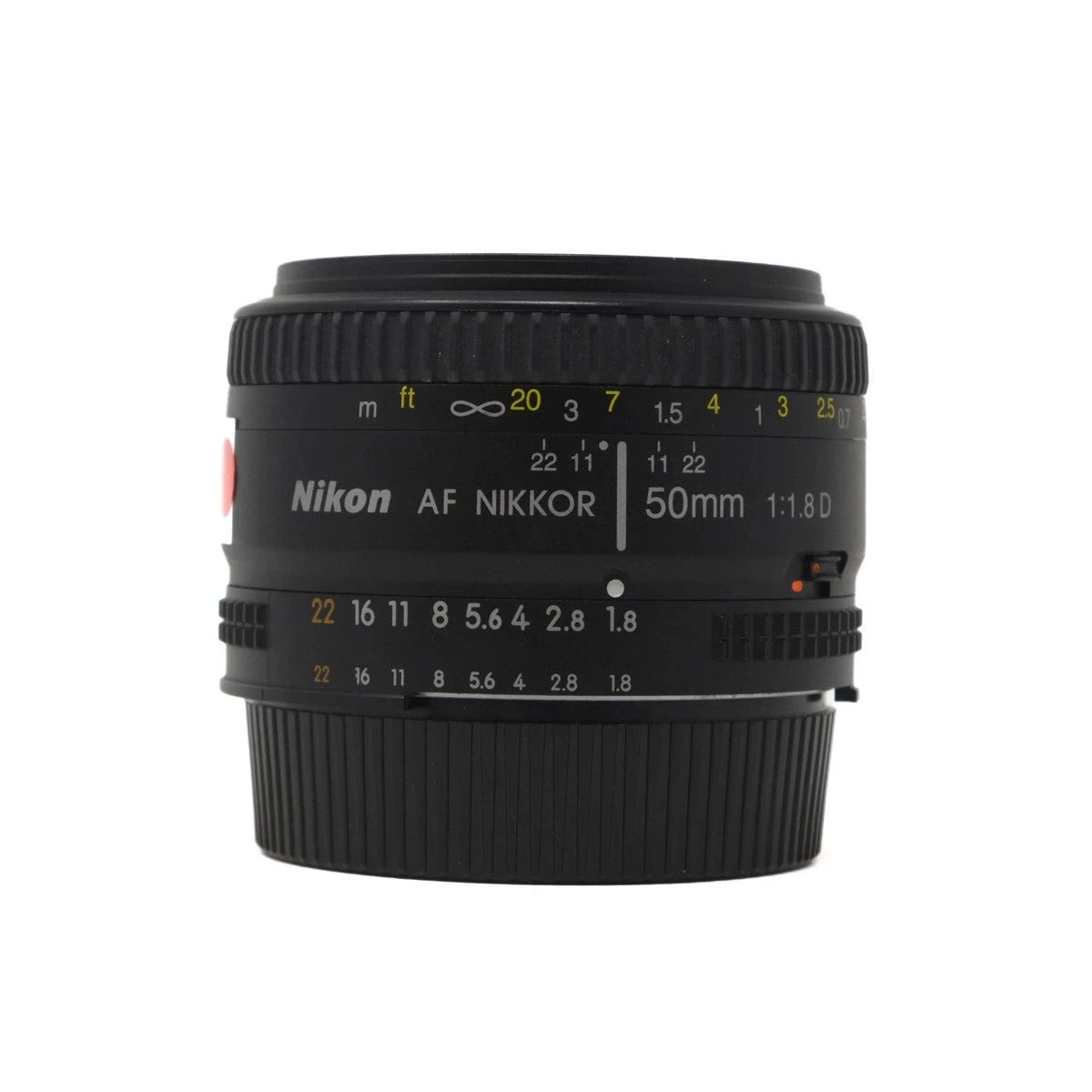 Used Nikon AF NIKKOR 50mm F1.8D Lens - Front angle 