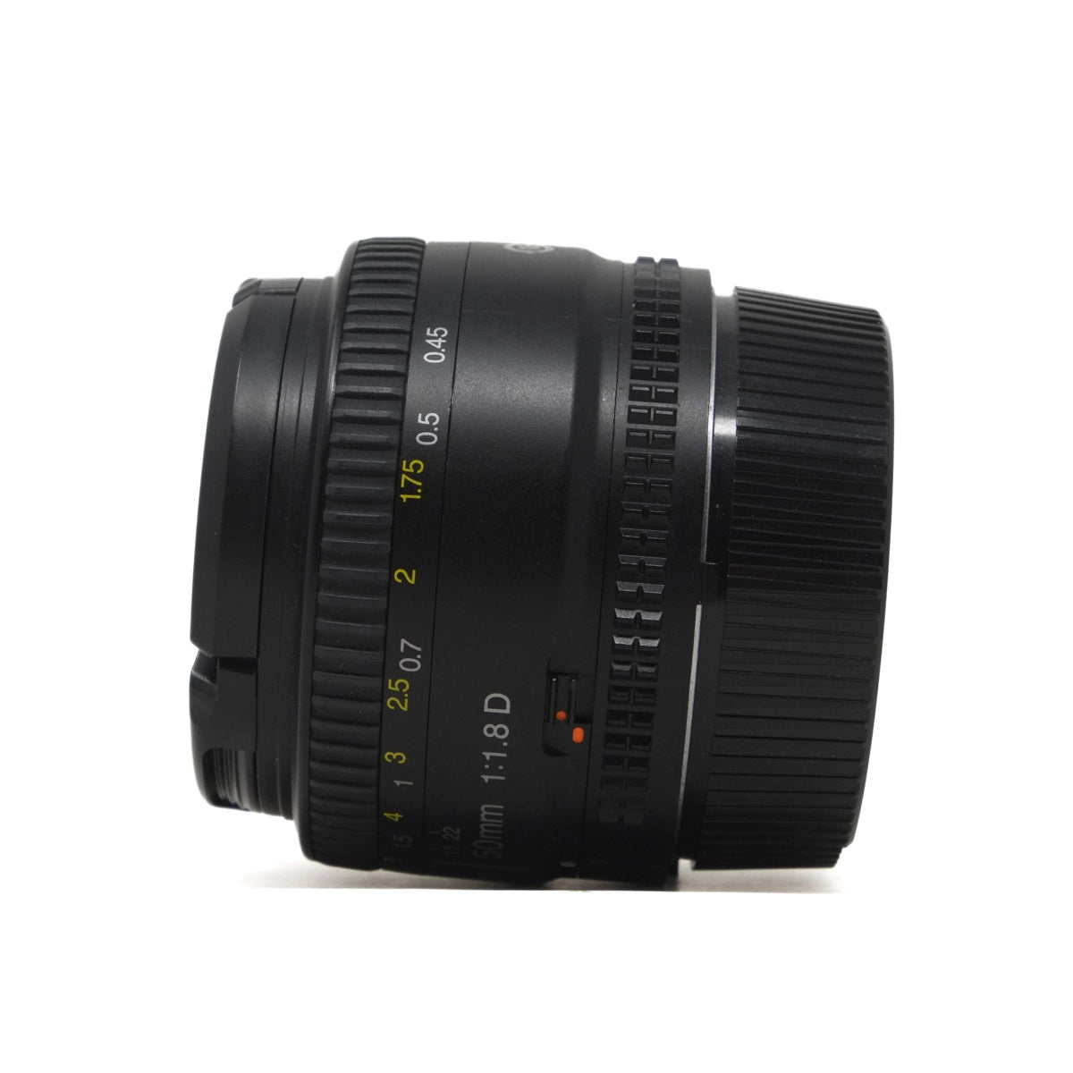 Used Nikon AF NIKKOR 50mm F1.8D Lens - Side angle 