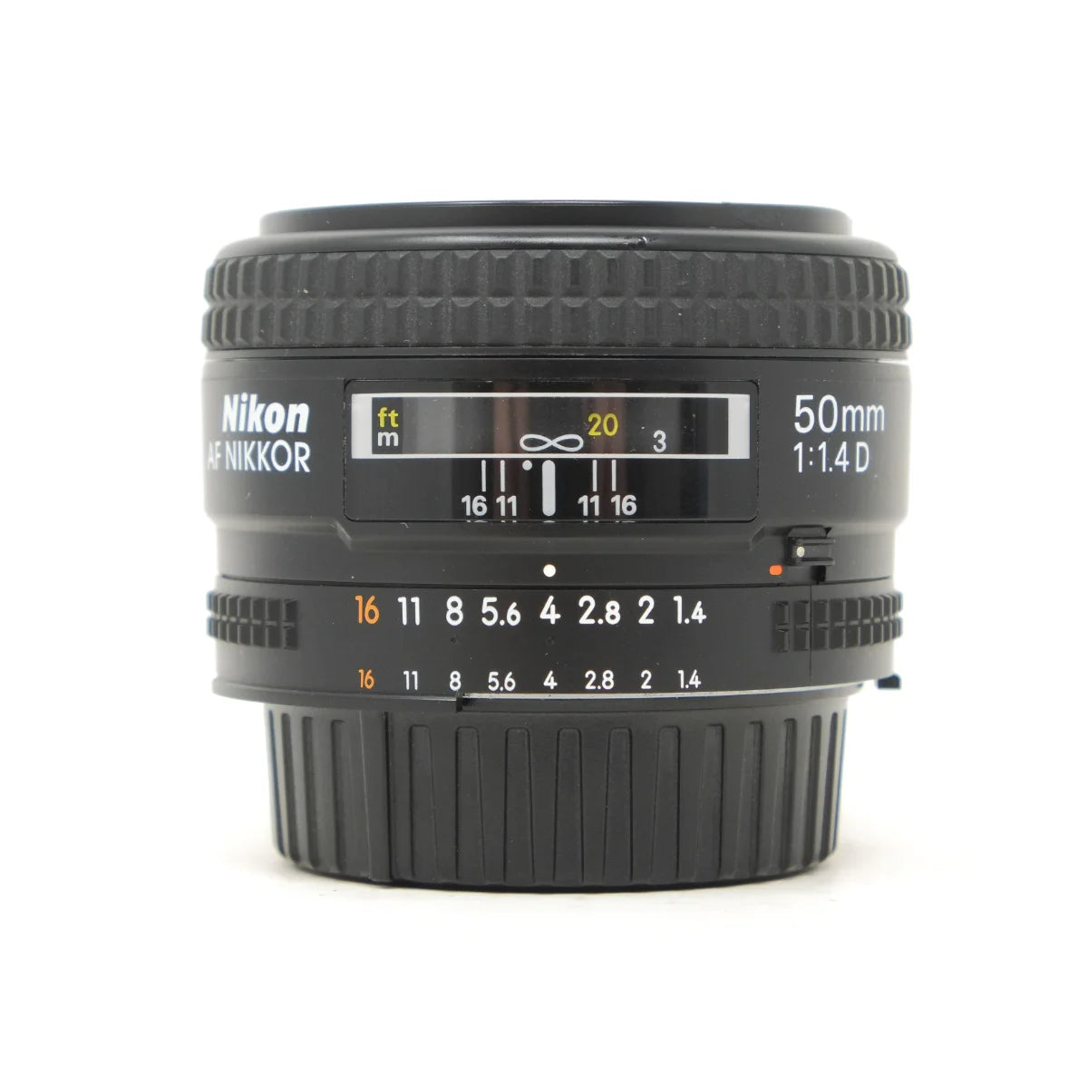 Used Nikon AF Nikkor 50mm F1.4D Lens - front angle 
