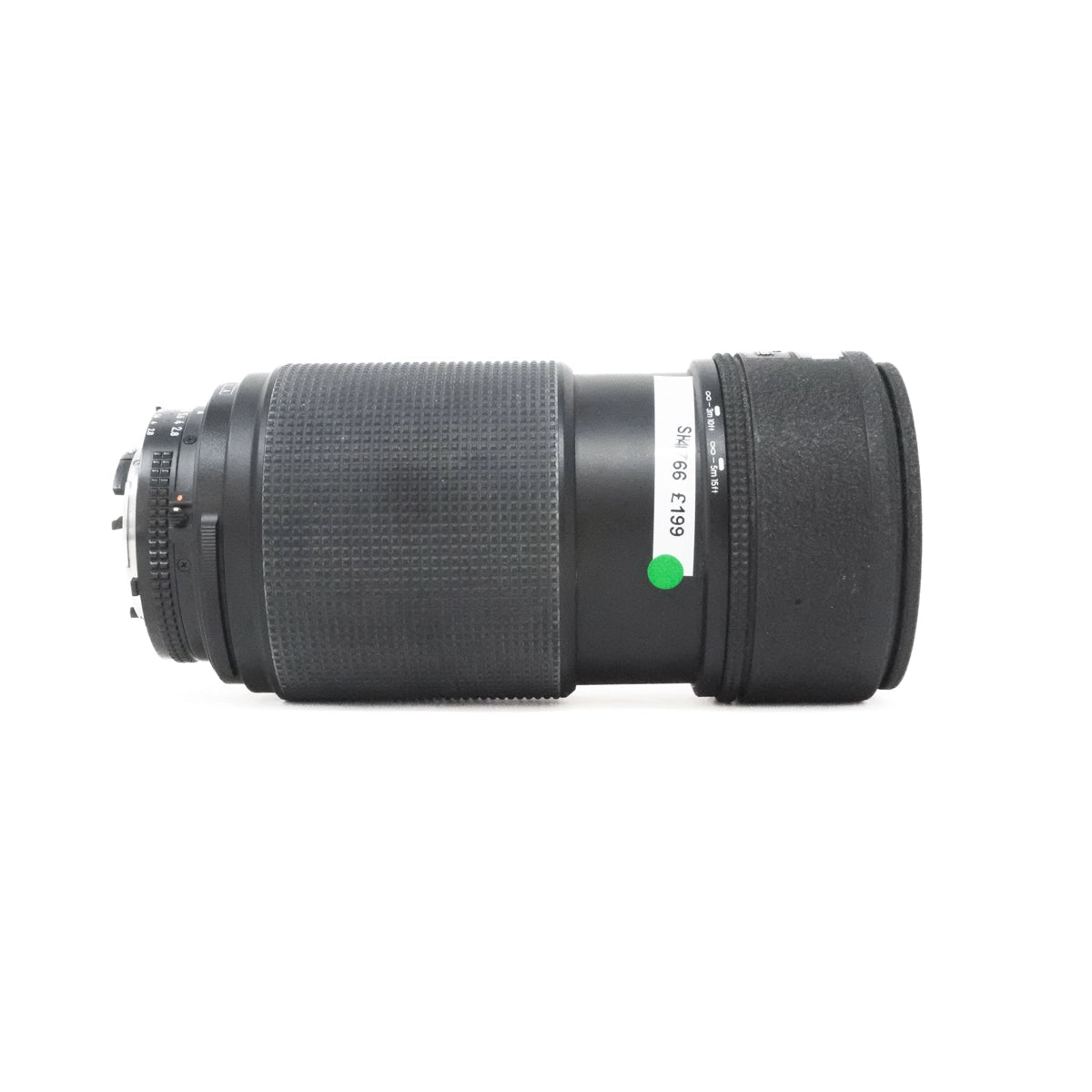 Used Nikon AF Nikkor 80-200mm F2.8 ED lens side angle