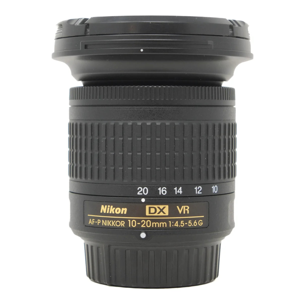Used Nikon AF-P 10-20mm f4.5-5.6 G VR Lens - front angle 