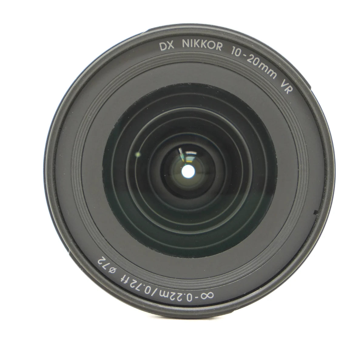 Used Nikon AF-P 10-20mm f4.5-5.6 G VR Lens - top angle 