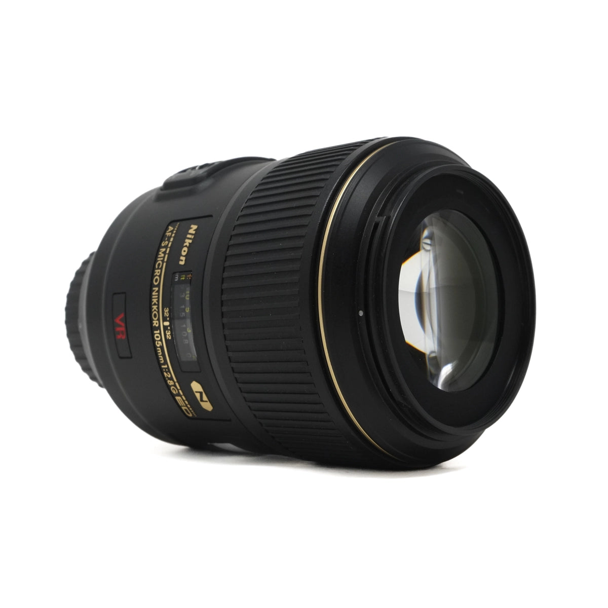 Used Nikon AF-S 105mm F2.8 Micro ED Lens - Top angle 