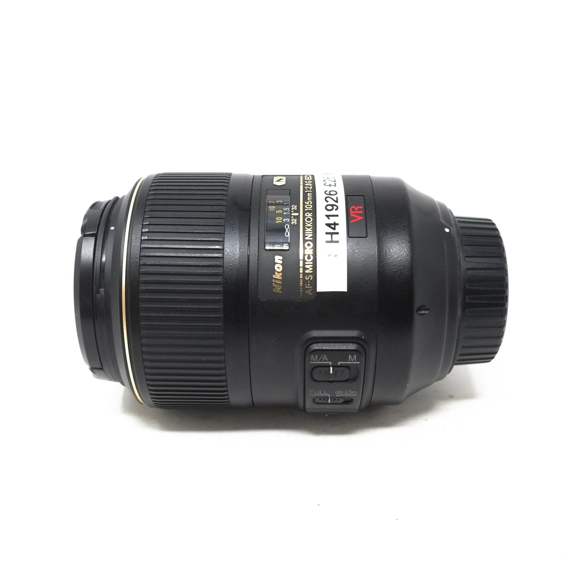 Used Nikon AF-S 105mm F2.8 Micro ED Lens - Side angle 