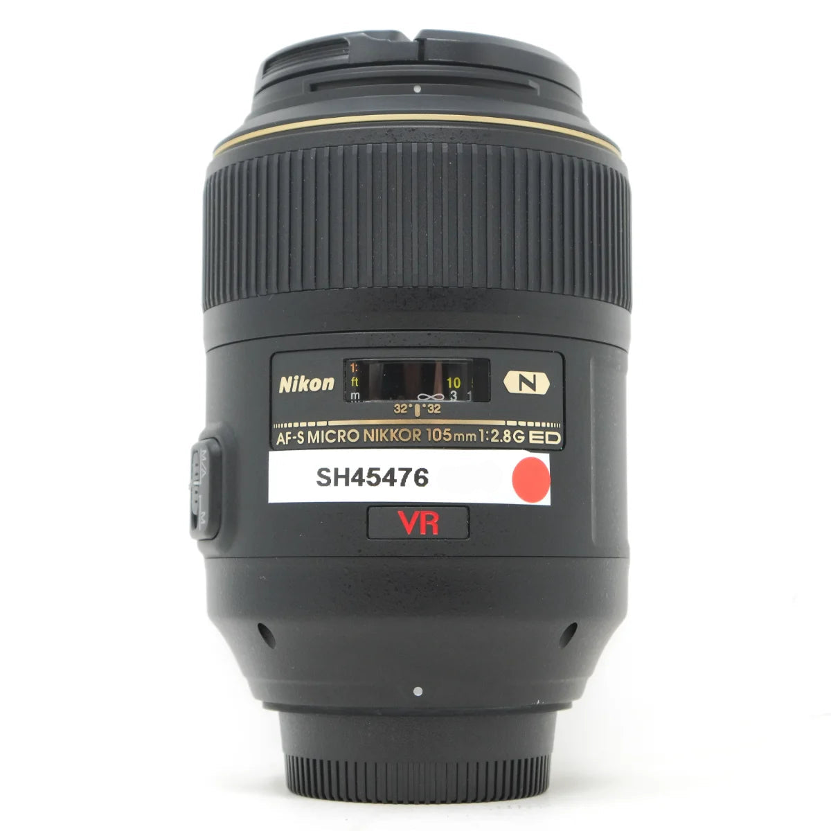 Used Nikon AF-S 105mm F2.8 VR Micro Nikkor lens - front angle 
