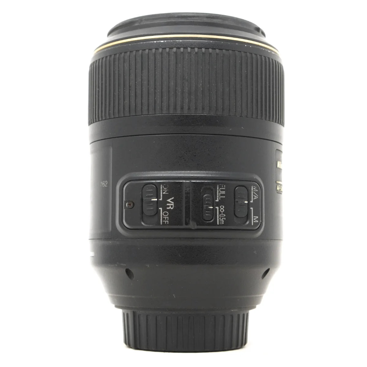 Used Nikon AF-S 105mm F2.8G VR ED Macro Lens - side angle 