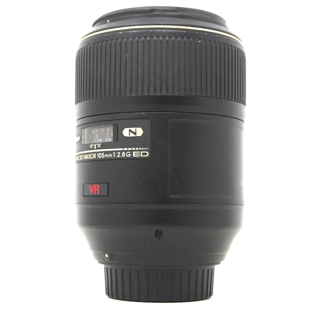 Used Nikon AF-S 105mm F2.8G VR ED Macro Lens - side angle 